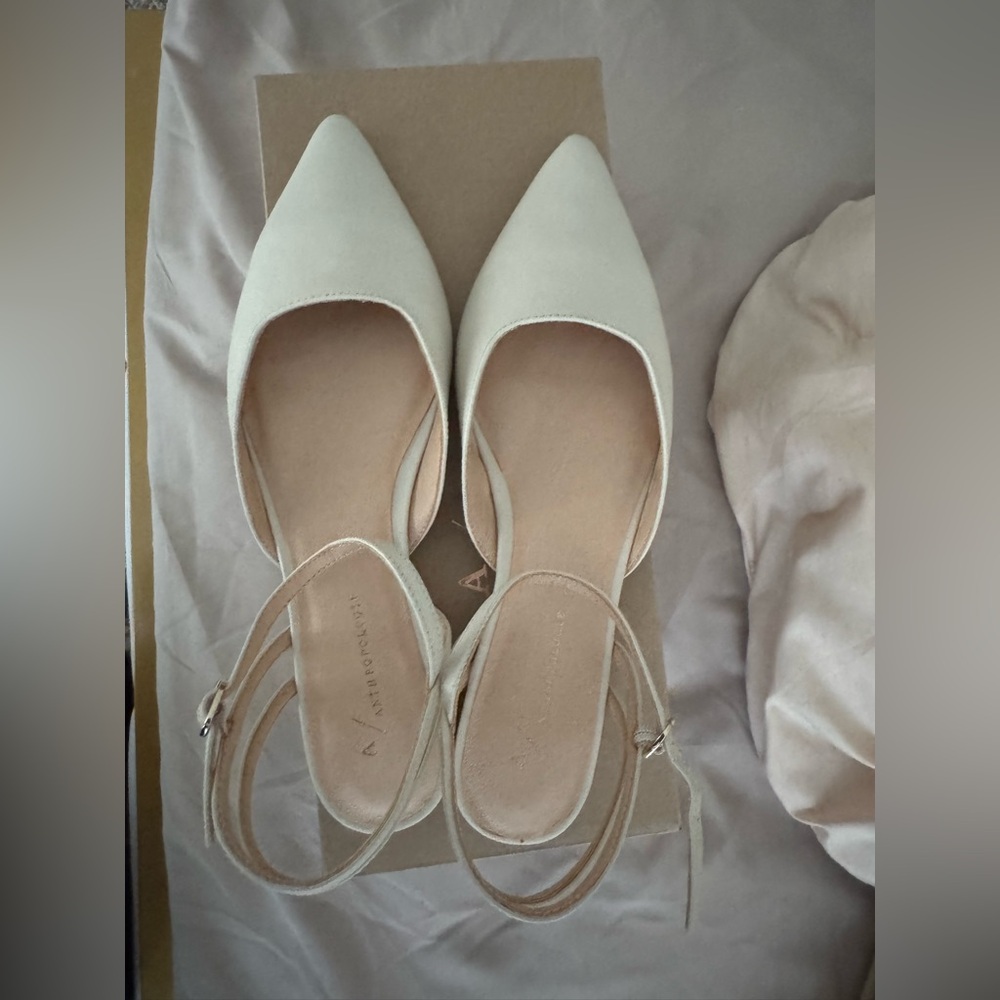Anthropologie Cream Flats